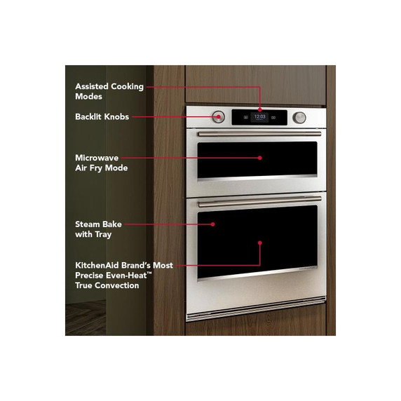 Kitchenaid® 30-inch Smart Electric Combo Wall Oven with Assisted Cooking Modes - PrintShield™ Finish KOEC730SPS