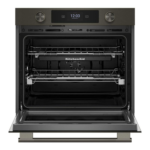 Kitchenaid® 30-inch Smart Electric Single Wall Oven with Assisted Cooking Modes - Black Ore KOES730SBE