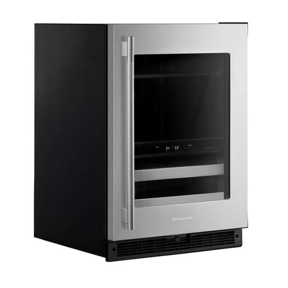 Kitchenaid® 24" Beverage Center with Glass Door and Metal-Front Racks KUBR524SSB