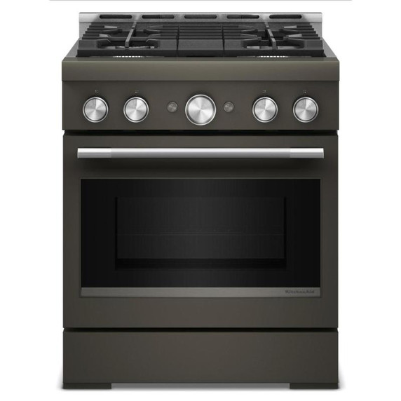 KitchenAid® 30-Inch 4 Burner Commercial-Style Gas Range with No Preheat Air Fry Mode KFGS930SBE