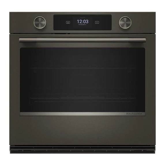 Kitchenaid® 30-inch Smart Electric Single Wall Oven with Intelligent Cooking Camera - Black Ore KOES930SBE