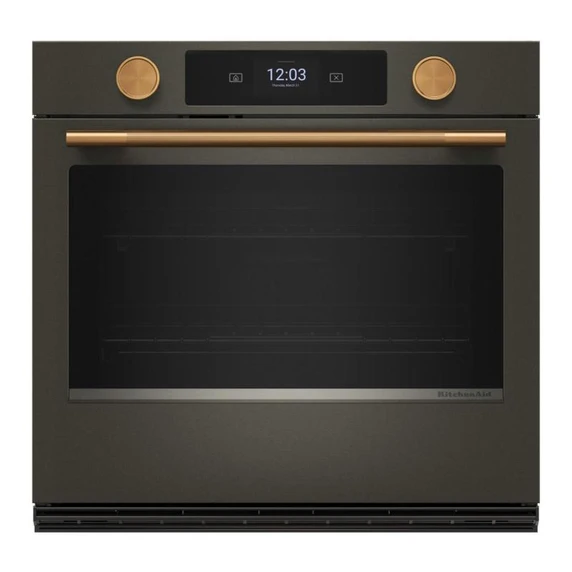 Kitchenaid® 30-inch Smart Electric Single Wall Oven with Intelligent Cooking Camera - Black Ore KOES930SBE