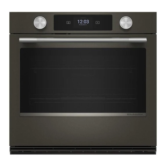 Kitchenaid® 30-inch Smart Electric Single Wall Oven with Intelligent Cooking Camera - Black Ore KOES930SBE