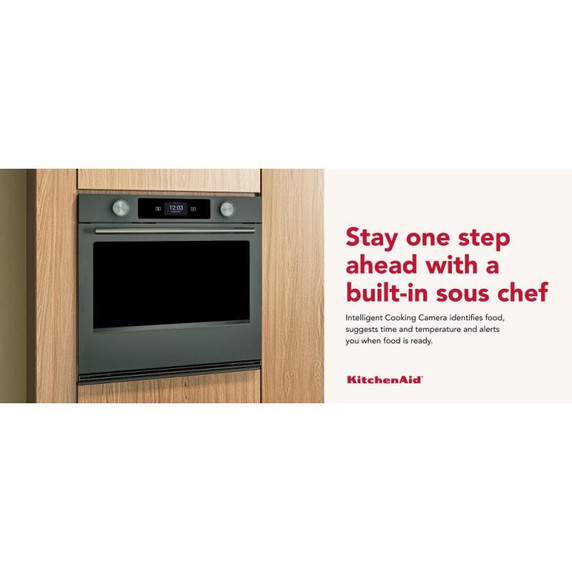 Kitchenaid® 30-inch Smart Electric Single Wall Oven with Intelligent Cooking Camera - Juniper KOES930SJP