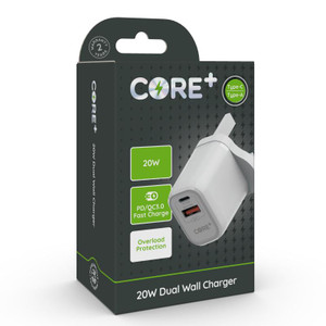 CORE+ Type-C/A 20W PD QC3 Dual Wall Charger CORE+ Type-C/A 20W PD QC3 Dual Wall Charger