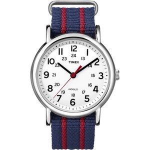 Timex Unisex Weekender Watch with Blue/Red Fabric Strap | 'T2N747' Timex Unisex Weekender Watch with Blue/Red Fabric Strap | 'T2N747'