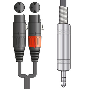 3.5mm Stereo Male To 2x XLR Female | 1m 3.5mm Stereo Male To 2x XLR Female | 1m