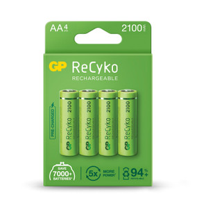 AA 4pk | 2100mAh Rechargeable | GP ReCyko AA 4pk | 2100mAh Rechargeable | GP ReCyko