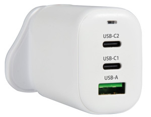 Mercury 65W GaN USB A & 2xC UK/US/EU Charger Mercury 65W GaN USB A & 2xC UK/US/EU Charger