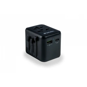 Verbatim Universal Travel Adapter with 1 x USB-C PD 20W / 1 x USB-A QC 3.0 | UTA-02