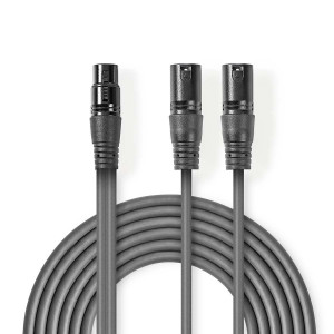 2x 3-Pin XLR Male To 3-Pin XLR Female | 1.5m 2x 3-Pin XLR Male To 3-Pin XLR Female | 1.5m