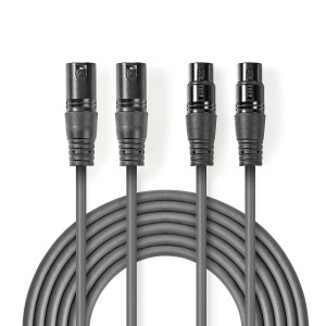2x 3-Pin XLR Male To 2x 3-Pin XLR Female | Available In 1.5m, 3m & 5m 2x 3-Pin XLR Male To 2x 3-Pin XLR Female | Available In 1.5m, 3m & 5m