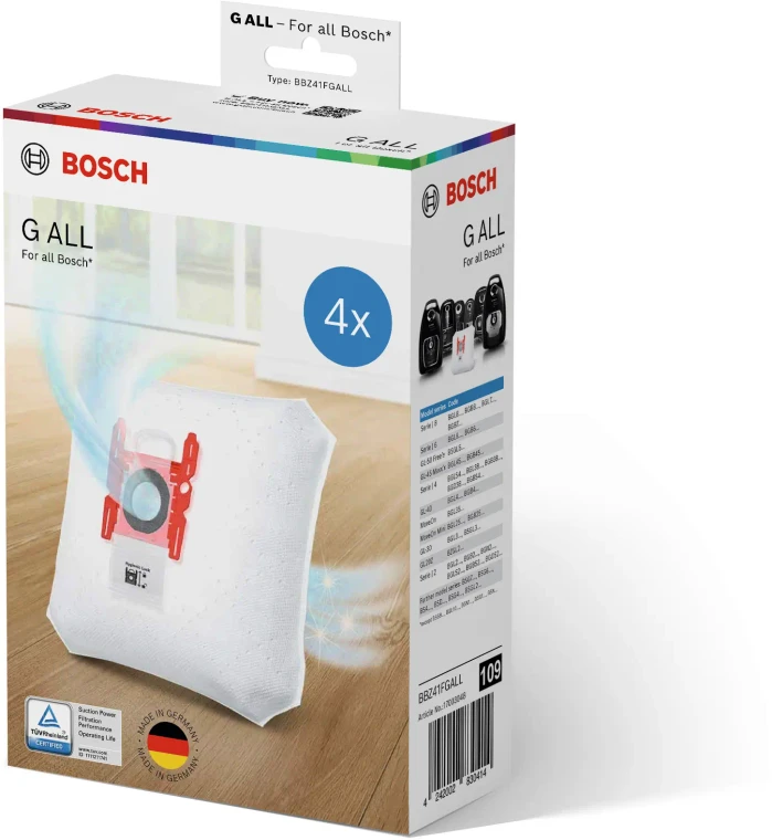 Bosch Genuine Vacuum Cleaner Bags | G All Type | 4pk