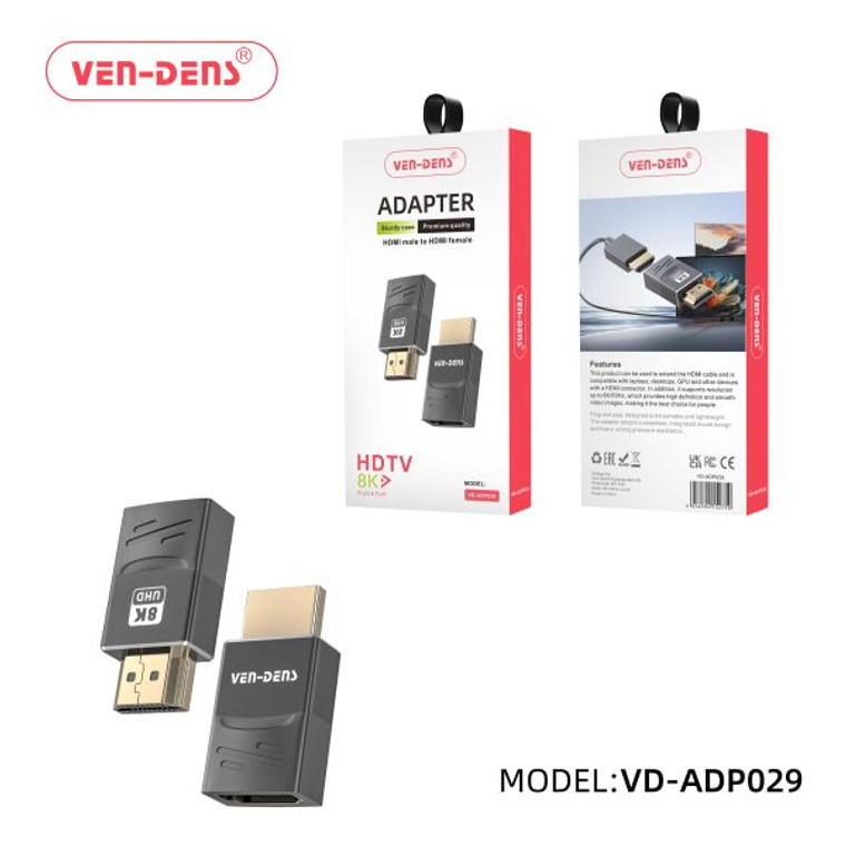 Ven-Dens Durable HDMI 8k Adapter | 'VD-ADP029'