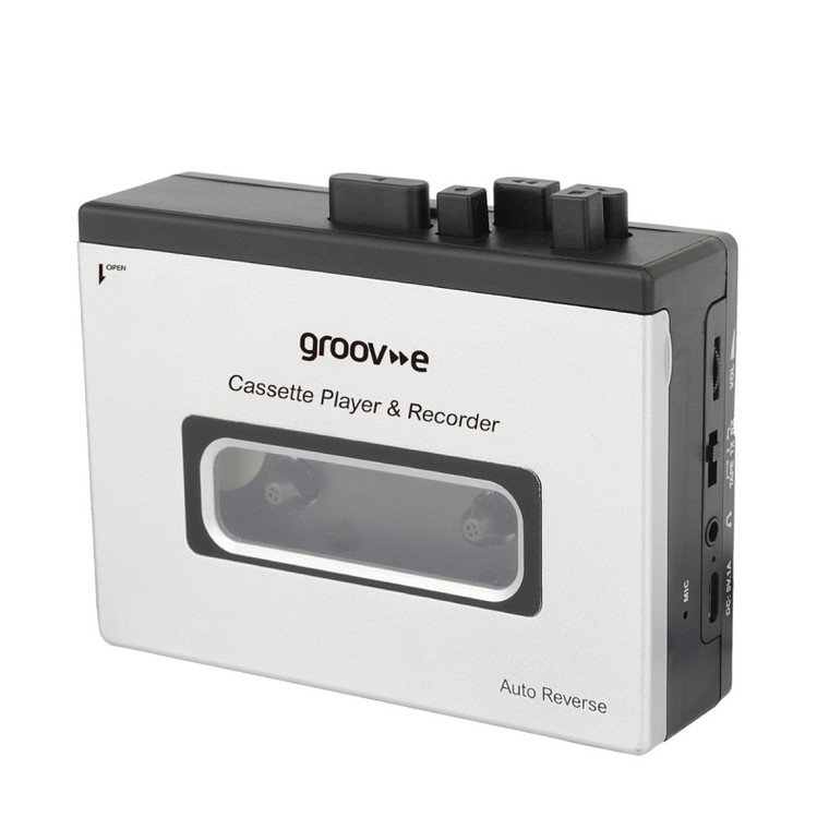 Groov-e Retro Series Personal Cassette Player & Recorder with Bluetooth | Silver | 'GVPS530SR'