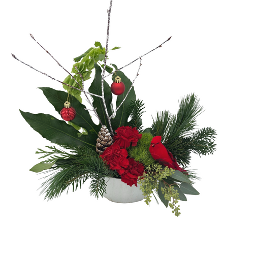 Christmas Cardinal Arrangement