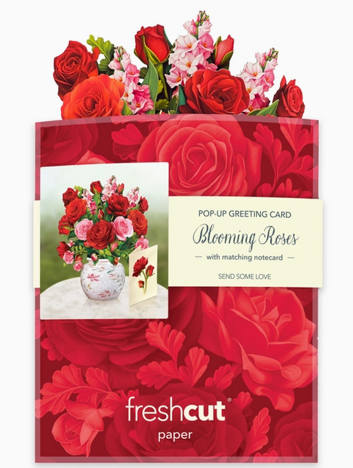 Mini Blooming Roses- 6' Pop-Up Greeting Card