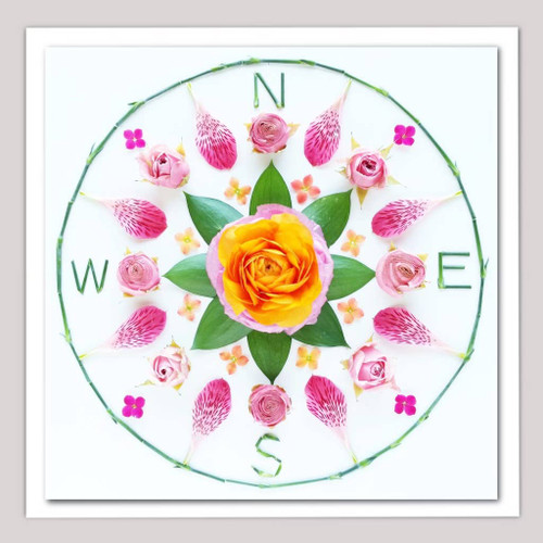 Floral Greeting Card - Compass