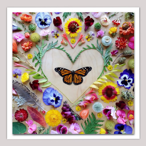 Floral Greeting Card - Monarch Heart