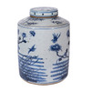 B&W Dynasty Tea Jar Phoenix Peony Motif - 2 Sizes