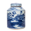 B&W Dynasty Tea Jar Phoenix Peony Motif - 2 Sizes
