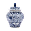 Blue & White Curly Vine Lidded Jar