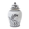 Vintage White Crackle Flying Bird Temple Jar