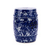 Blue & White Garden Stool Plum Blossom Motif