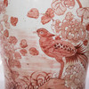 Rustic Maroon Red Flower Bird Temple Jar - 2 Sizes