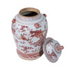 Rustic Maroon Red Dragon Temple Jar - 2 Sizes