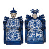 Blue And White Emperor / Empress On Throne