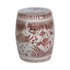 Moka Porcelain Garden Stool Fish Motif