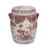 Moka Porcelain Garden Stool Fish Motif
