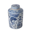 Blue and White Large Tea Jar Fish Motif