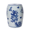 Blue & White Floral Birds Motif Porcelain Garden Stool