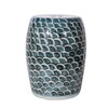 Rustic Blue Fish Scale Porcelain Garden Stool