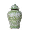 Spring Green Sea Flower Temple Jar Large
