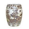 Dali Rustic Brown Flower Bird Porcelain Garden Stool