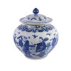 Blue & White Ginger Jar W/ Eight Immortals Motif