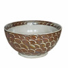 Rustic Brown Sea Wave Porcelain Bowl