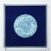 Handpainted Blue & White Porcelain Tile Silla Flower Round - Acrylic Shadow Box /S06