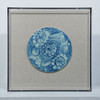 Handpainted Blue & White Porcelain Tile Silla Flower Round - Acrylic Shadow Box /S09