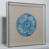 Handpainted Blue & White Porcelain Tile Silla Flower Round - Acrylic Shadow Box /S09