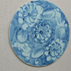 Handpainted Blue & White Porcelain Tile Silla Flower Round - Acrylic Shadow Box /S09