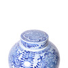 Blue And White Blooming Flowers Porcelain Ancestor Jar