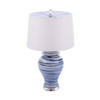 Blue and White Marbleized Porcelain Table Lamp