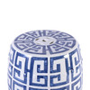 Blue and White Greek Key Porcelain Garden Stool