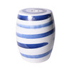 Blue & White Spin Brushstroke Porcelain Garden Stool