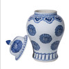 Blue & White Multi Flowers Temple Porcelain Jar
