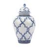 Blue And White Greek Key Grids Heaven Porcelain Jar